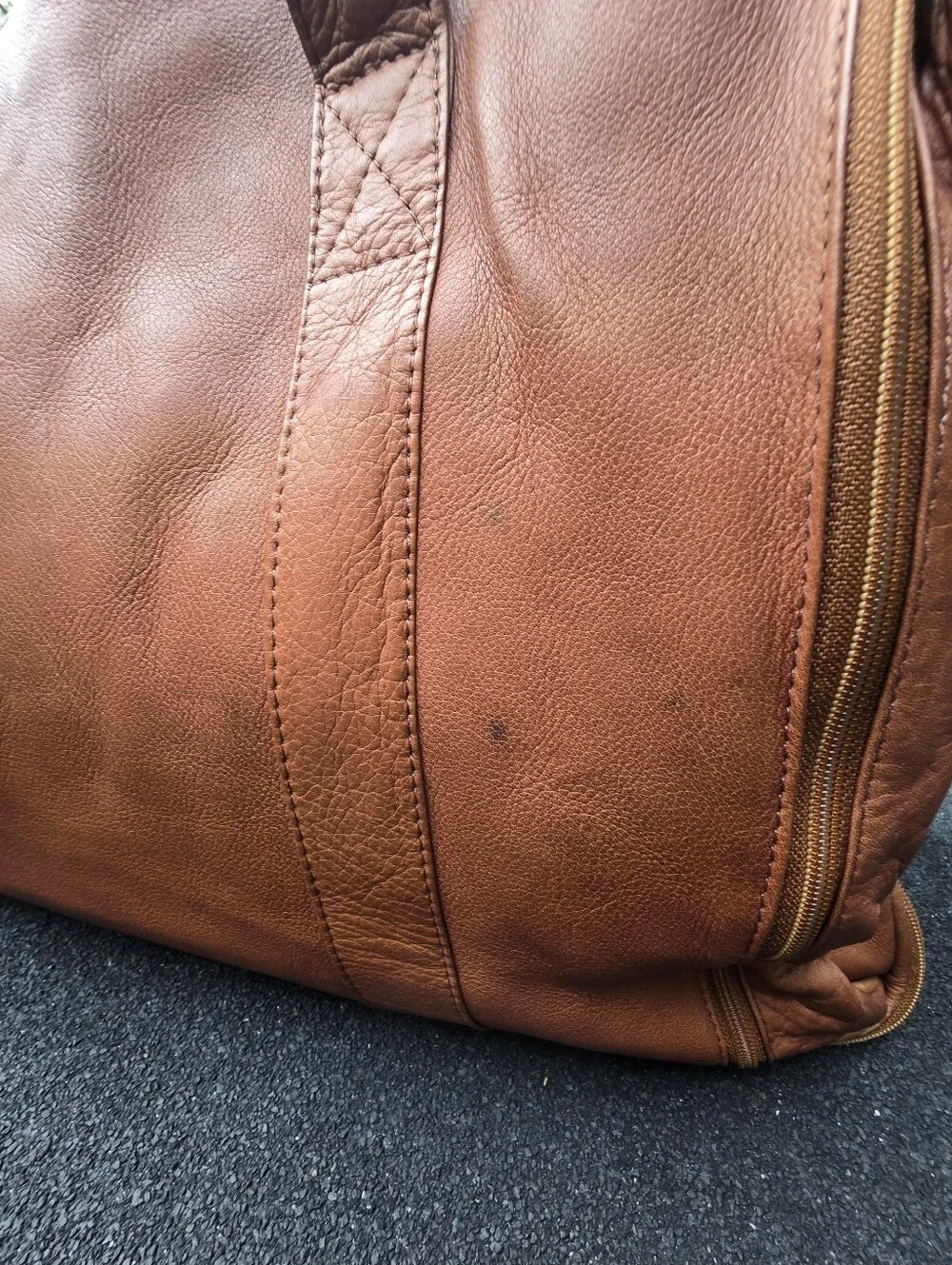 Vintage Leather Duffel Bag Weekender By CORTEZ Made In Colombia Saddle Color